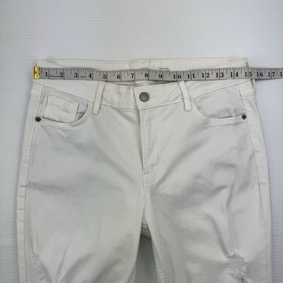 Old Navy Rockstar Super Skinny Jeans Size 10 White Mid Rise Distressed Raw Hem - Picture 6 of 9